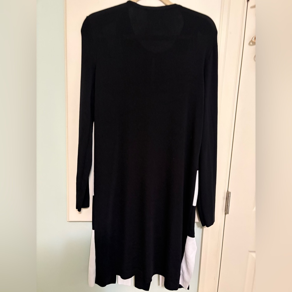 Joseph Ribkoff Black and White Long Sleeve Checkered Dress - Picture 2 of 3